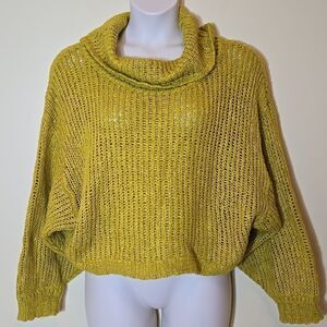 Pilcro Anthropologie Zamora Cowl Neck Sweater Open Knit Slouchy Size M
